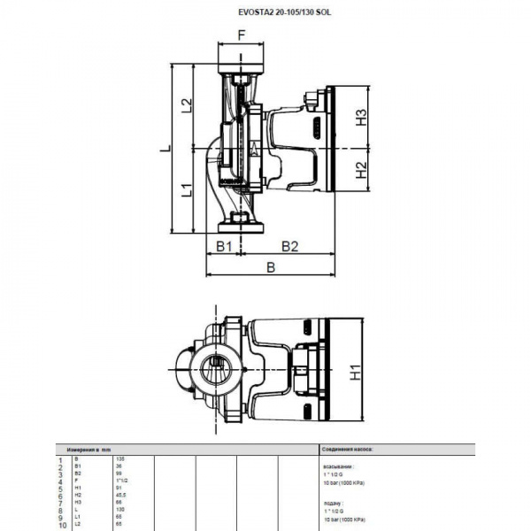 Циркуляционный насос DAB Evosta2 20-105/130 SOL 1/2", 60188451
